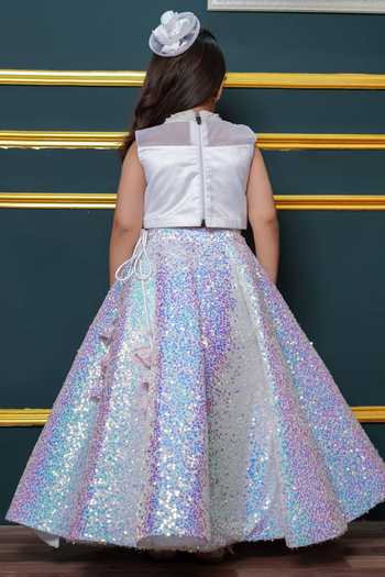 Shop_Jingle Bells_Purple Sequin Work Lehenga And Blouse Set _at_Aza_Fashions