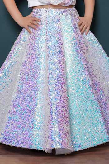 Shop_Jingle Bells_Purple Sequin Work Lehenga And Blouse Set _Online_at_Aza_Fashions