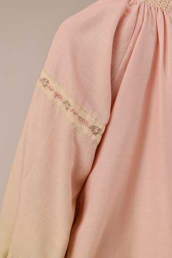 Buy_OurDve_Pink Linen High Neck Sorbet Maxi Dress 