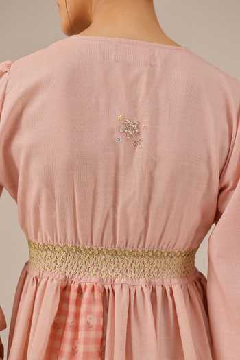 Shop_OurDve_Multicolor Linen V-neck Pop Patchwork Maxi Dress 