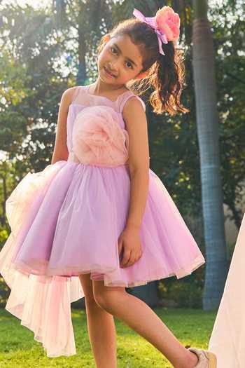 Pnk Isha Arora (Pink)_Lilac Cotton, Net, Dupion I Am Rapunzel Dress _Online_at_Aza_Fashions