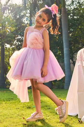 Buy_Pnk Isha Arora (Pink)_Lilac Cotton, Net, Dupion I Am Rapunzel Dress _at_Aza_Fashions