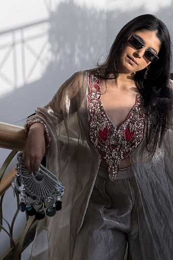 Shop_Forever Noor_Silver Celeste Halo D Cut Bag _at_Aza_Fashions