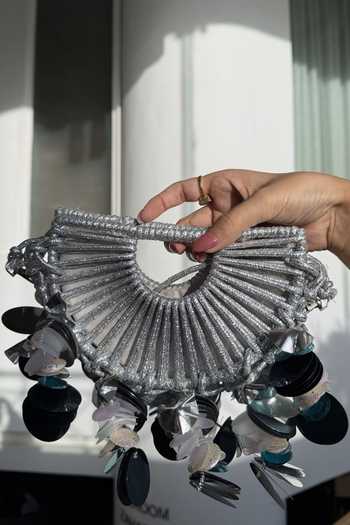 Buy_Forever Noor_Silver Celeste Halo D Cut Bag _at_Aza_Fashions