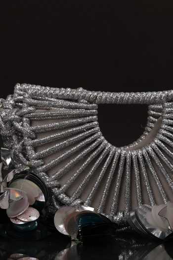 Buy_Forever Noor_Silver Celeste Halo D Cut Bag _Online_at_Aza_Fashions