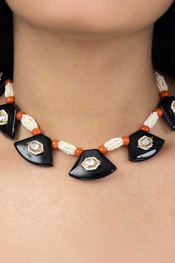 Buy_Joules By Radhika_Black Samyora Beaded Necklace _at_Aza_Fashions