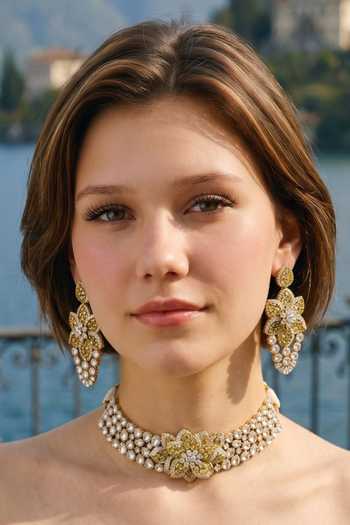 Buy_Amaara Jewels_Gold Plated 3d Dalia Embellished Choker Set _Online_at_Aza_Fashions