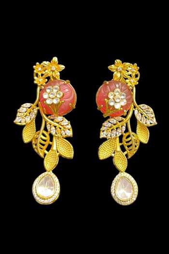 Buy_Amaara Jewels_White Opaline Garden Embellished Pendant Necklace Set _Online_at_Aza_Fashions