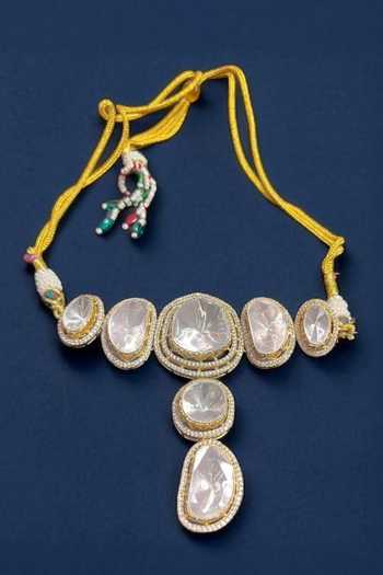 Amaara Jewels_Gold Plated Imperial Glow Embellished Choker Set _Online_at_Aza_Fashions