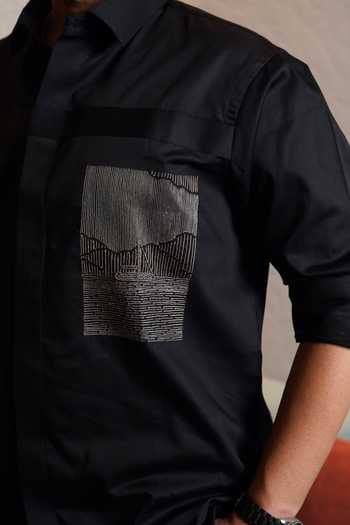 Buy_Heartistry by Anky_Black Pure Cotton The Midnight Matrix Party Shirt _Online_at_Aza_Fashions