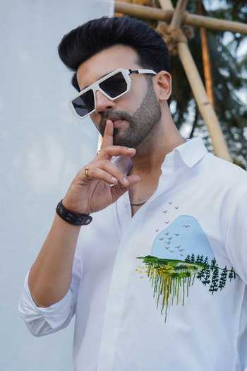 Shop_Heartistry by Anky_White Pure Cotton Arctic Horizon Shirt _Online_at_Aza_Fashions