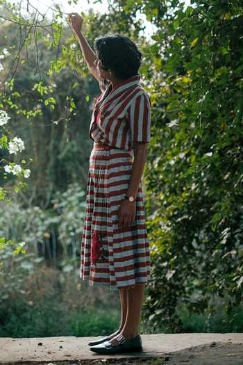 Jodi_Blue Cotton Doriya Pleated Striped Skirt _Online_at_Aza_Fashions