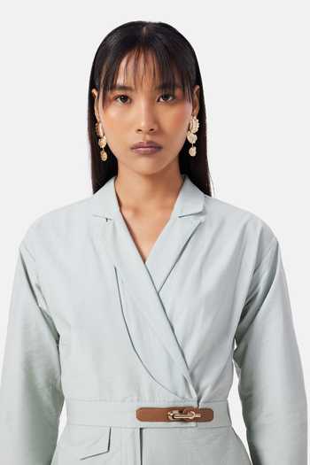 NOTEBOOK_Mint Cotton Shawl Neck Palmer Jumpsuit _Online_at_Aza_Fashions