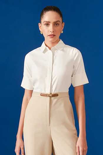 NOTEBOOK_Ivory Rayon Collared Neck Nova Color Block Jumpsuit _Online_at_Aza_Fashions