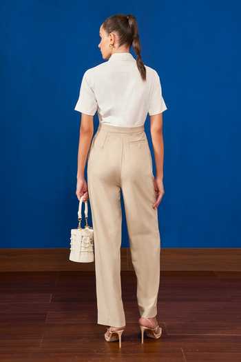 Shop_NOTEBOOK_Ivory Rayon Collared Neck Nova Color Block Jumpsuit _at_Aza_Fashions