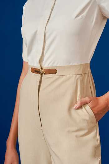 Buy_NOTEBOOK_Ivory Rayon Collared Neck Nova Color Block Jumpsuit _Online_at_Aza_Fashions