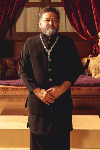 Shop_AMIT BEHKI_Black Silk Embroidery Hand Raw Bandhgala Set _at_Aza_Fashions