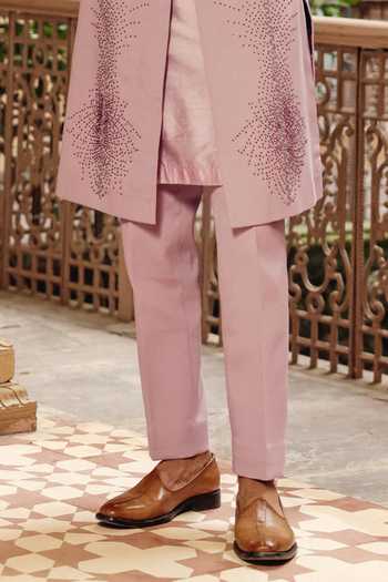 AMIT BEHKI_Purple Silk Hand Embroidered Raw Achkan _Online_at_Aza_Fashions
