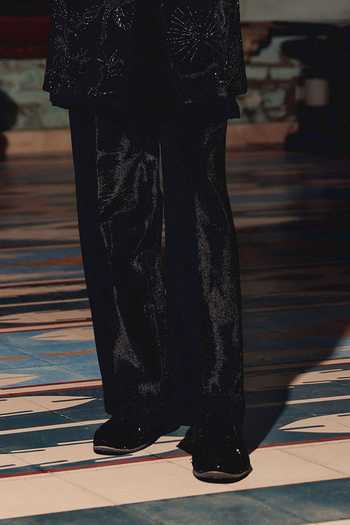 AMIT BEHKI_Black Suiting, Viscose Embroidered Kurta Set With Jacket _Online_at_Aza_Fashions