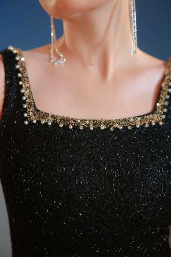 Shop_Bling Empire_Black Mesh Square Neck Floral Embroidered Mini Dress _Online_at_Aza_Fashions
