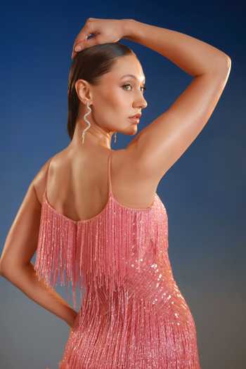 Shop_Bling Empire_Pink Mesh Butterfly Beaded Mini Dress _Online_at_Aza_Fashions