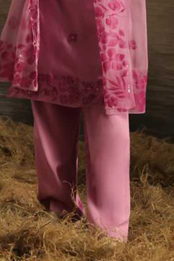 Meghstudio_Purple Chanderi, Cotton Satin, Organza Mehnaaz Embroidered Kurta Set _Online_at_Aza_Fashions