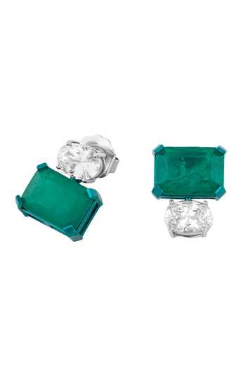 Isharya_Emerald Green Noire Earrings _Online_at_Aza_Fashions