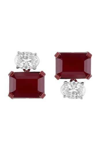 Shop_Isharya_Red Vivienne Ruby Earrings _at_Aza_Fashions
