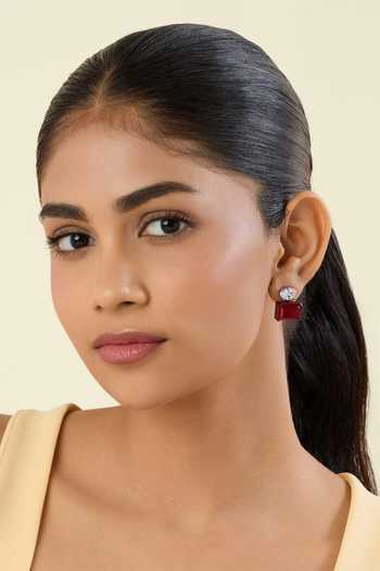 Shop_Isharya_Red Vivienne Ruby Earrings _Online_at_Aza_Fashions