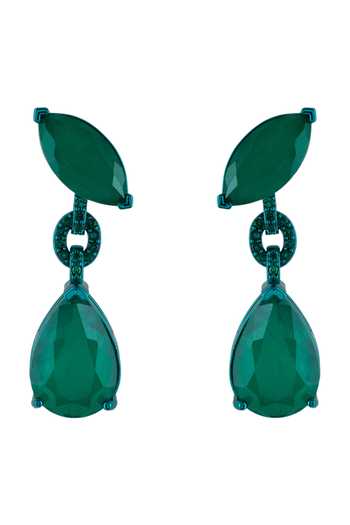 Shop_Isharya_Emerald Green Isolde Earrings _at_Aza_Fashions
