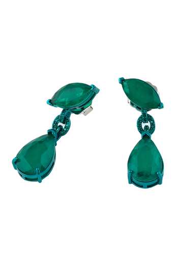 Isharya_Emerald Green Isolde Earrings _Online_at_Aza_Fashions