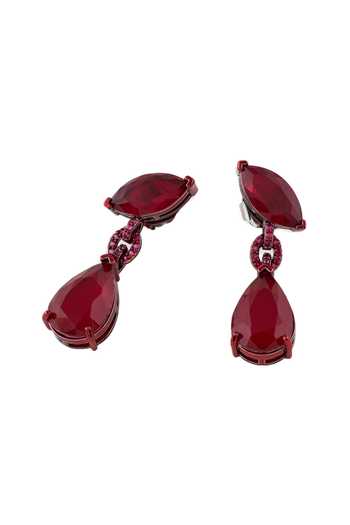Isharya_Red Arabella Ruby Dangler Earrings _Online_at_Aza_Fashions