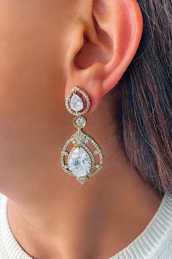 Shop_Prerto_Gold Plated Zareen Sheeshmahal Rajkumari Necklace Set _at_Aza_Fashions