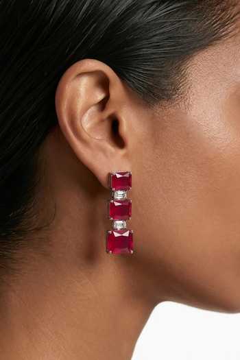 Shop_PRERTO_Red Dima Zircon Statement Necklace Set _at_Aza_Fashions