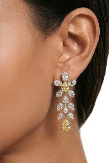 Shop_PRERTO_Yellow Dania Zircon Compressed Necklace Set _at_Aza_Fashions