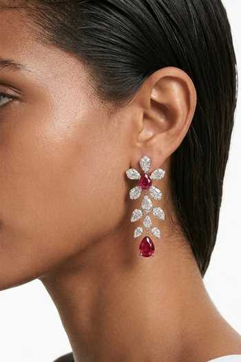 Shop_PRERTO_Red Dania Zircon Compressed Necklace Set _at_Aza_Fashions