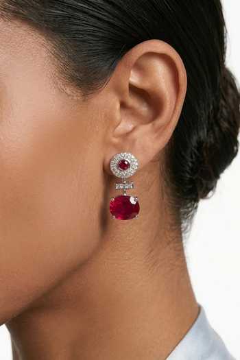 Shop_Prerto_Red Noorain Zircon Compressed Necklace Set _at_Aza_Fashions