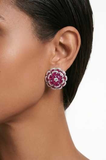 Shop_PRERTO_Red Safa Blossoming Flowers Choker Set _at_Aza_Fashions