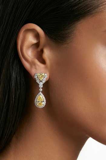 Shop_PRERTO_White Bahiyya Zircon Pendant Necklace Set _at_Aza_Fashions