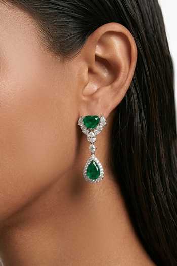 Shop_PRERTO_Emerald Green Bahiyya Pendant Necklace Set _at_Aza_Fashions