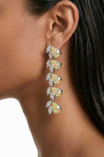 Shop_PRERTO_Yellow Vaanya Citrine Drops Necklace Set _at_Aza_Fashions