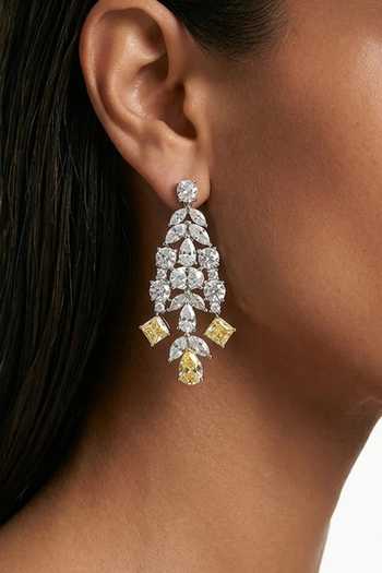 Shop_Prerto_Yellow Saanvi Zircon And Citrine Drops Necklace Set _at_Aza_Fashions