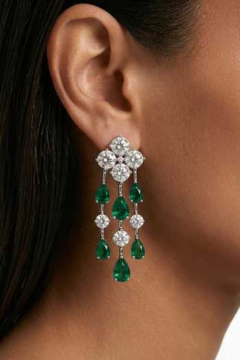 Shop_Prerto_Emerald Green Medha Zircon Studded Necklace Set _at_Aza_Fashions