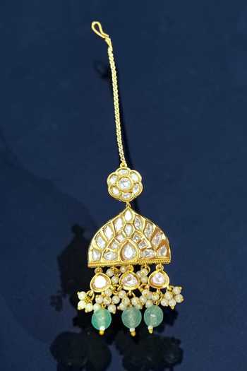 Buy_Amaara Jewels_Green Sheesh Mahal Embellished Choker Necklace Set 