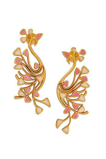 Buy_Dhwani Bansal Jewellery_Multi Color Tayir Enamelled Earrings _Online_at_Aza_Fashions