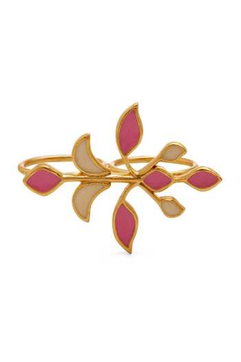 Shop_Dhwani Bansal Jewellery_Multi Color Iri Double Finger Ring _at_Aza_Fashions