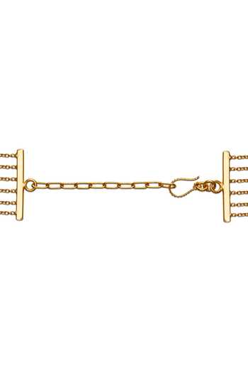 Dhwani Bansal Jewellery_Gold Plated Aire Layered Necklace _Online_at_Aza_Fashions
