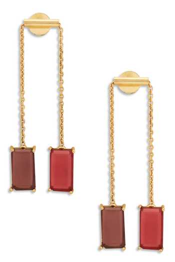 Dhwani Bansal Jewellery_Purple Kandi Amethyst Stone Embellished Earrings _Online_at_Aza_Fashions