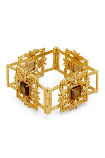Dhwani Bansal Jewellery_Brown Mori Square Cuff Bracelet _Online_at_Aza_Fashions