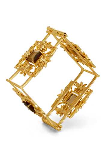 Buy_Dhwani Bansal Jewellery_Brown Mori Square Cuff Bracelet _Online_at_Aza_Fashions